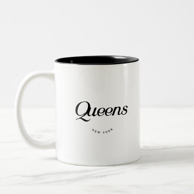 Queens NY Two-Tone Coffee Mug (Left)