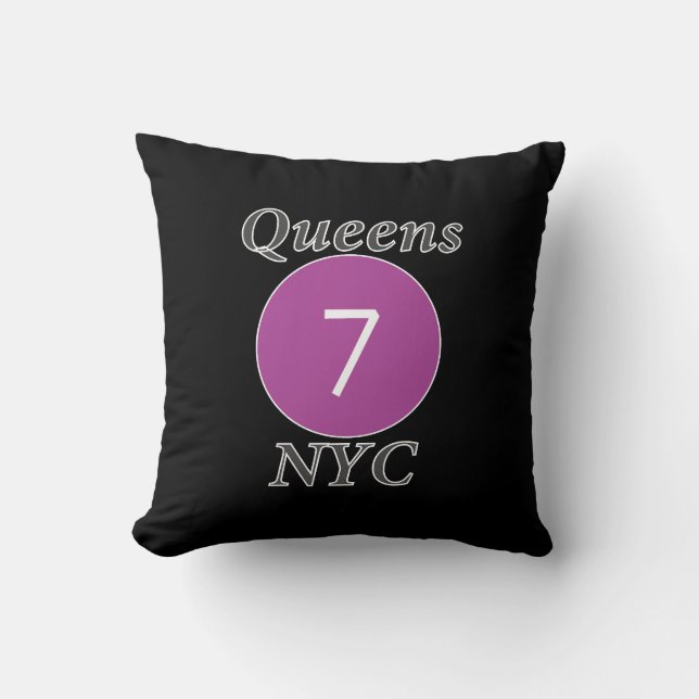 Queens NYC 7 Train Cushion (Front)