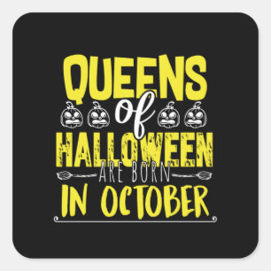 Queens Of Halloween -Witches-Halloween-Cute Square Sticker