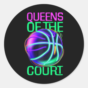 Queens Of The Court - Women And Girls Bysketbyll Classic Round Sticker
