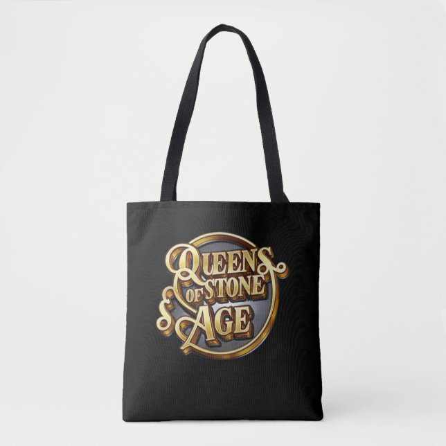Queens of the Stone Age Design Black Tote Bags (Front)