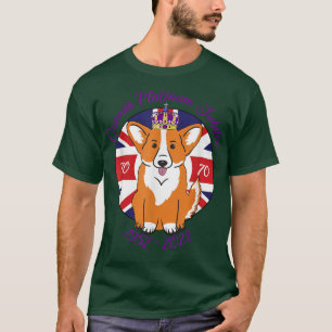 QUEEN'S PLATINUM JUBILEE 1952  2022 Corgi Dog in a T-Shirt