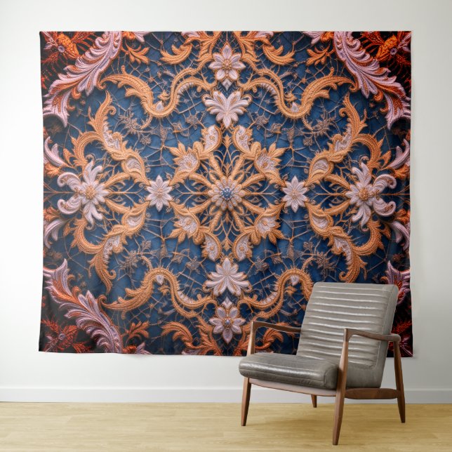 Queen's Rosy Embrace Tapestry (In Situ (Horizontal))