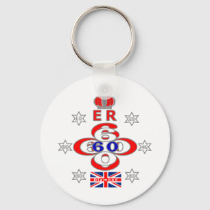 Queens Royal Jubilee stars design Key Ring