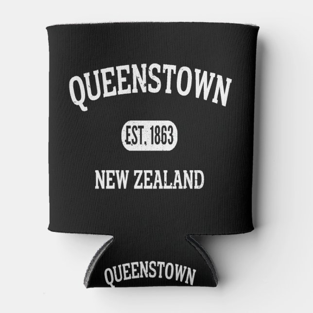 Queens Town Newzealand Vintage  Can Cooler (Front)