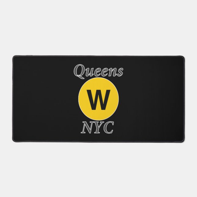 Queens W Train Desk Mat (Front)