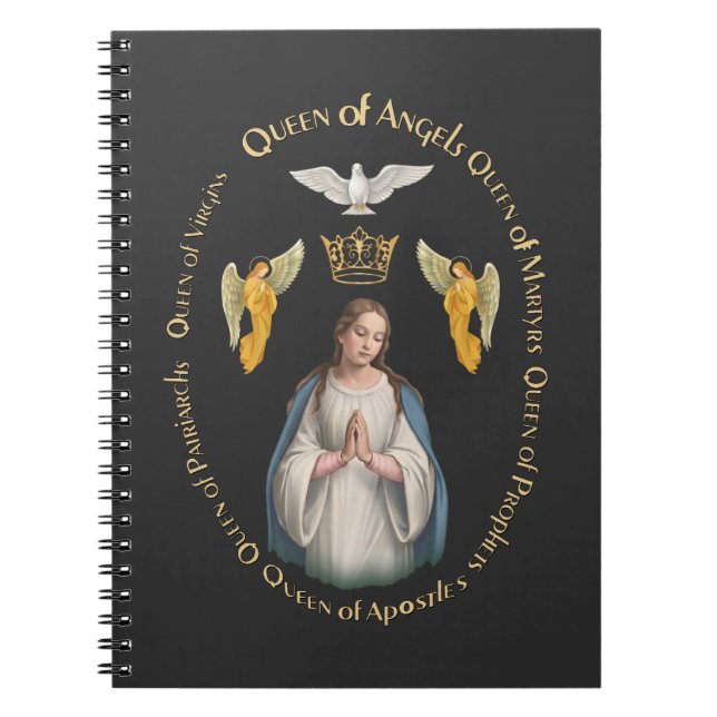 Queenship of Mary Crown Catholic Marian Devotion Notebook (Front)
