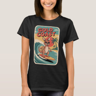 Queensland Beach Vibes Retro Sunset And Fun Surfin T-Shirt