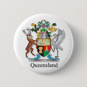 Queensland coat of arms 6 cm round badge