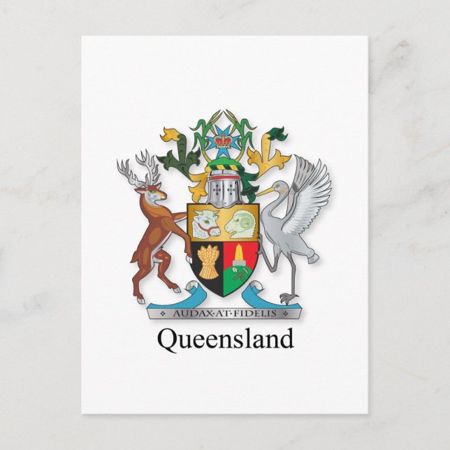 Queensland coat of arms postcard (Front)