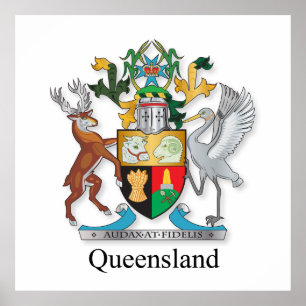 Queensland coat of arms poster