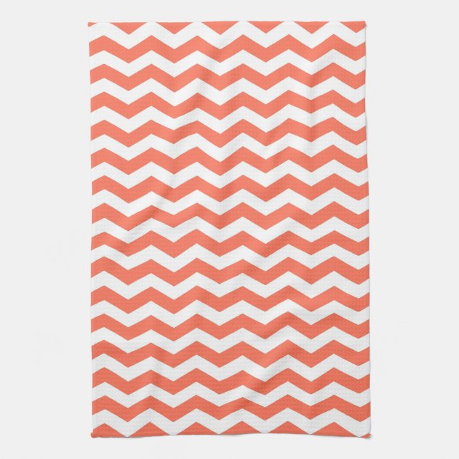 Queensland Coral Wave Chevron Tea Towel (Vertical)