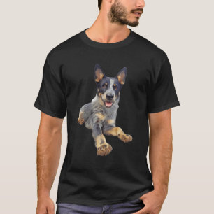Queensland Heeler Blue Laying Down T-Shirt