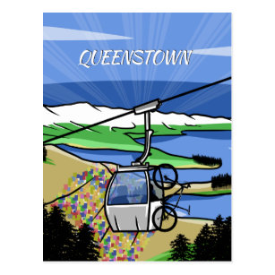 Queenstown cable car postcard