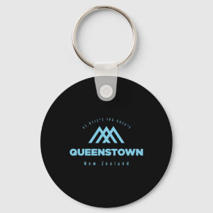 Queenstown Mountain Vacation Skiing New Zealand Key Ring