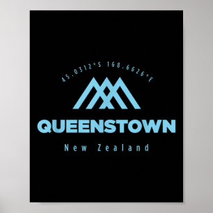 Queenstown Mountain Vacation Skiing New Zealand  Poster