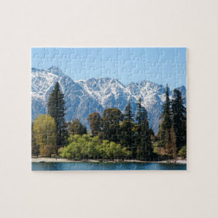 Queenstown Mountains and Trees Landscape Photo Jigsaw Puzzle