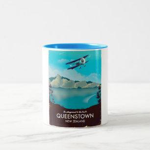 Queenstown New Zealand Two-Tone Coffee Mug