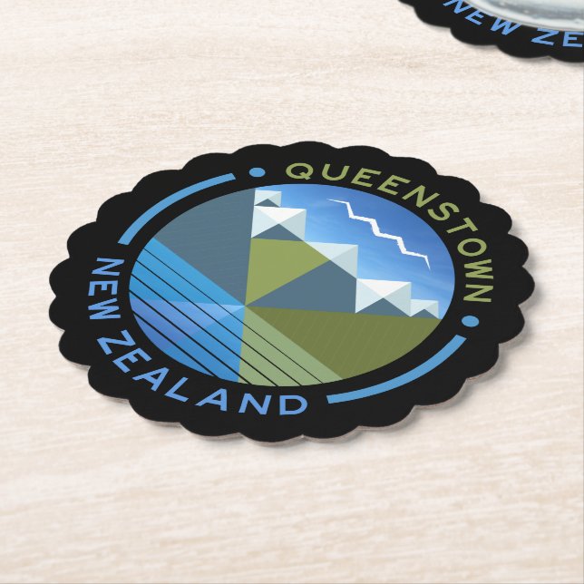 QUEENSTOWN SOUTH ISLAND NEW ZEALAND PAPER COASTER (Angled)