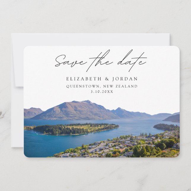 Queenstown Wedding New Zealand Save the Date  Invitation (Front)