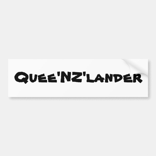 Quee'NZ'lander Bumper Sticker (Front)