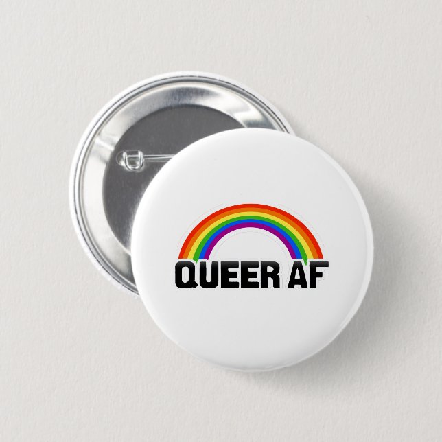 QUEER AF 6 CM ROUND BADGE (Front & Back)