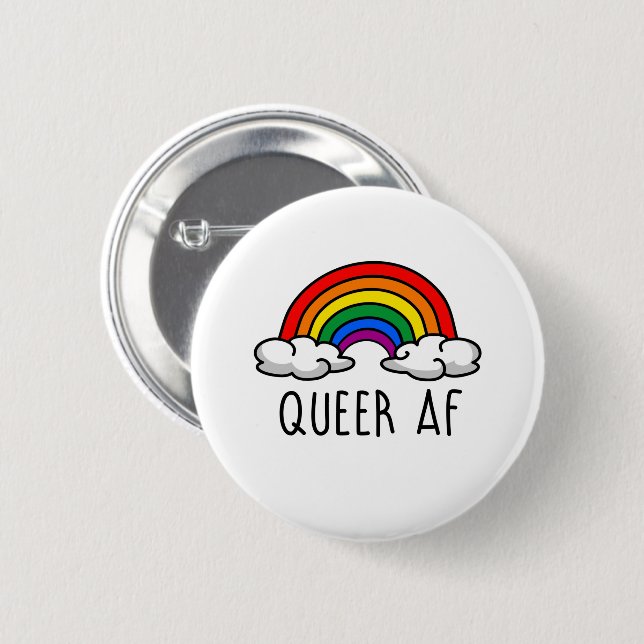 QUEER AF 6 CM ROUND BADGE (Front & Back)