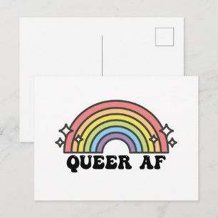 Queer AF Gay Pride Lesbian Trans Bisexual LGBTQ Postcard