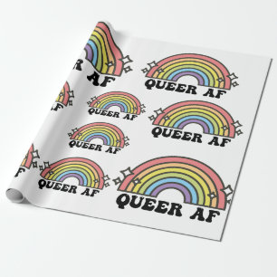 Queer AF Gay Pride Lesbian Trans Bisexual LGBTQ Wrapping Paper