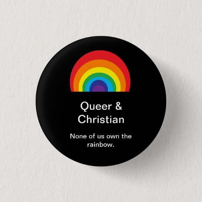 Queer and Christian 3 Cm Round Badge (Front)