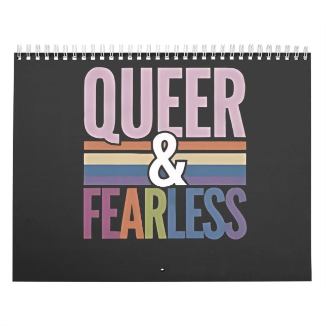 Queer and Fearless LGBT Pride Month Ally  Calendar (Cover)