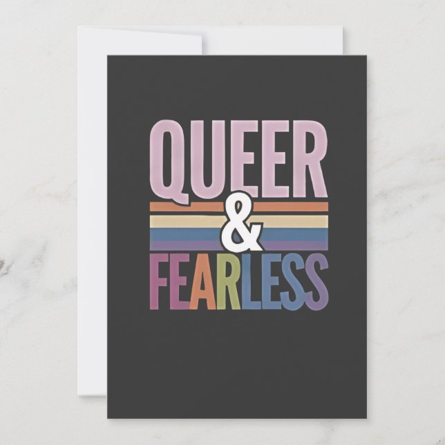 Queer and Fearless LGBT Pride Month Ally  Invitation (Front)
