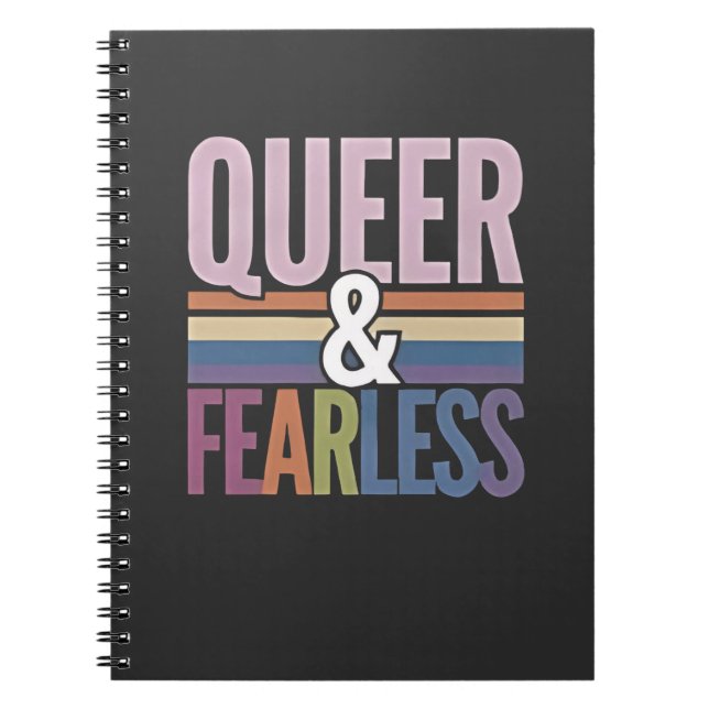 Queer and Fearless LGBT Pride Month Ally  Notebook (Front)