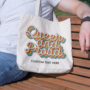 QUEER AND PROUD RAINBOW FLAG AESTHETICS '70 TOTE BAG