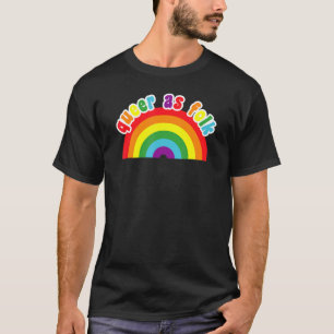 Queer As Folk Cute Rainbow Pride Colours T-Shirt