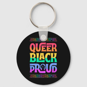 Queer Black Proud Juneteenth Gay Pride Blm Fist Pr Key Ring
