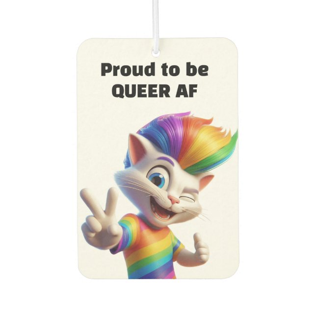 Queer Cat Car Air Freshener (Front)