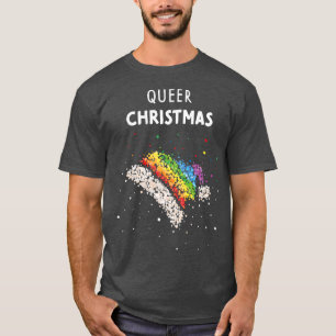 Queer Christmas Santa Hat LGBTQ Pride Gay T-Shirt