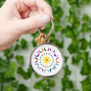 Queer Crescent Pride Moons Key Ring