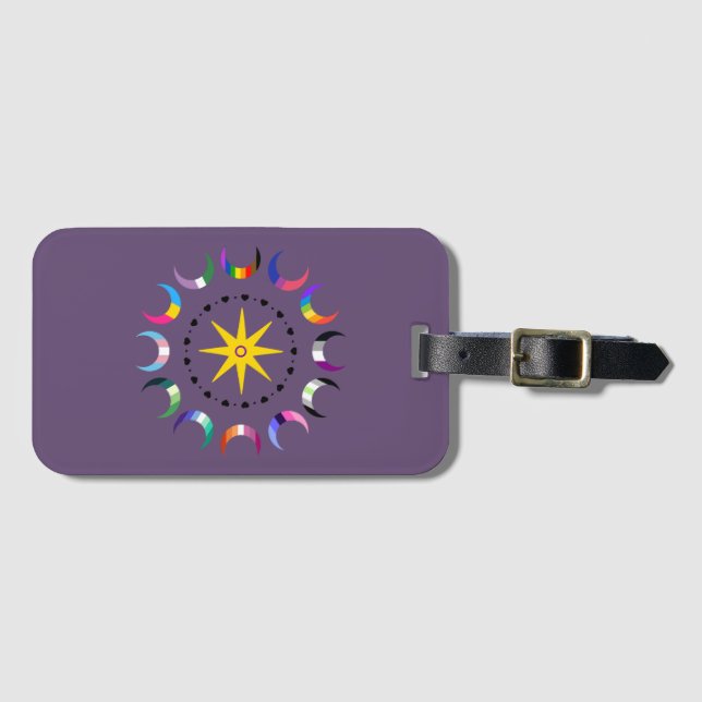 Queer Crescent Pride Moons Luggage Tag (Front Horizontal)