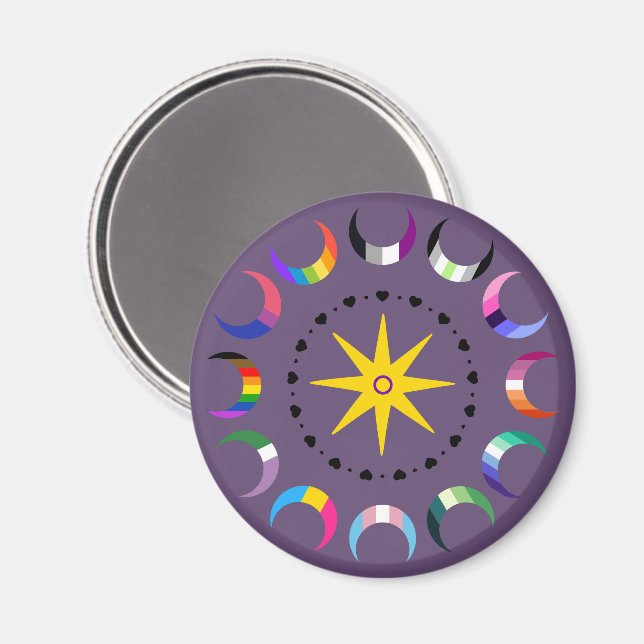 Queer Crescent Pride Moons Magnet (Front/Back)