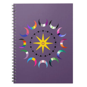 Queer Crescent Pride Moons Notebook