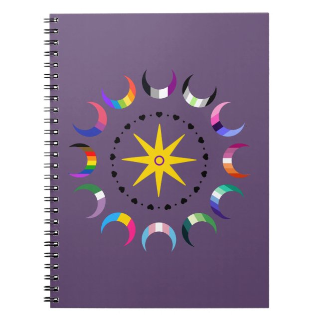 Queer Crescent Pride Moons Notebook (Front)