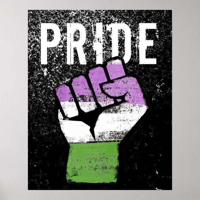 Queer / Genderqueer Pride Fist Poster (Front)