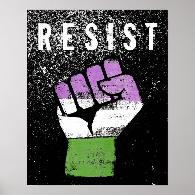 Queer / Genderqueer Pride Fist Poster (Front)