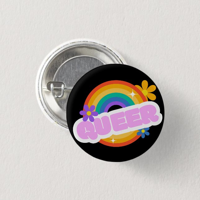 Queer. LGBT+Pride.  Button (Front & Back)