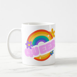 Queer. LGBT+Pride. Button Coffee Mug