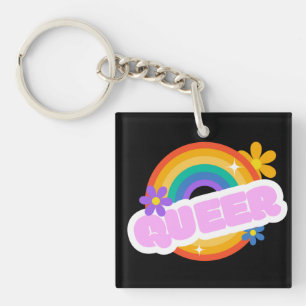 Queer. LGBT+Pride. card Keychain