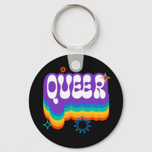 Queer. LGBT+Pride. Rainbow. Key Ring