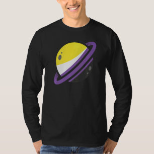 Queer Lgbt Third Gender Nonbinary Flag Saturn Non T-Shirt